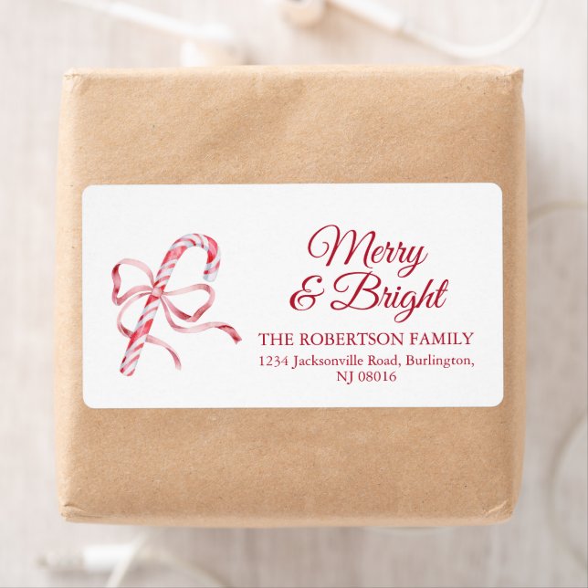 Etiqueta Candy Cane Christmas Shipping Label (Insitu)