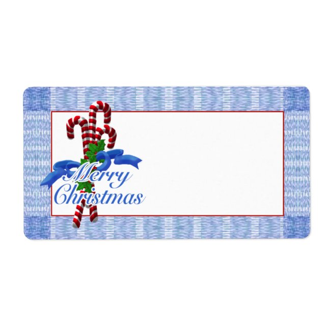 Etiqueta Candy Cane Merry Christmas Shipping Labels (Frente)