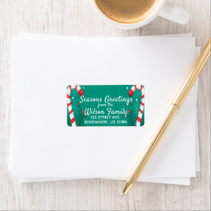 Etiqueta Candy Cane Mint Natal Seasons Saudações