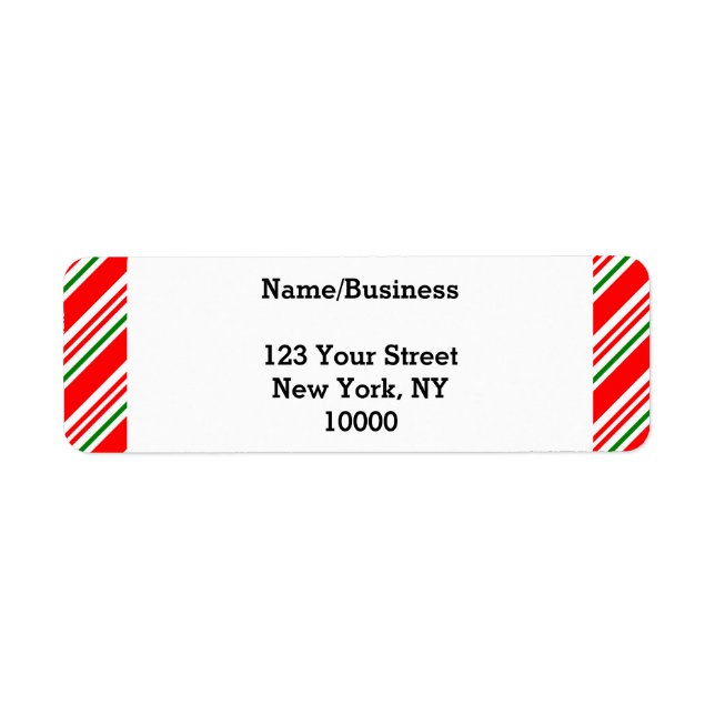 Etiqueta Candy Cane Natal Personalizado (Frente)