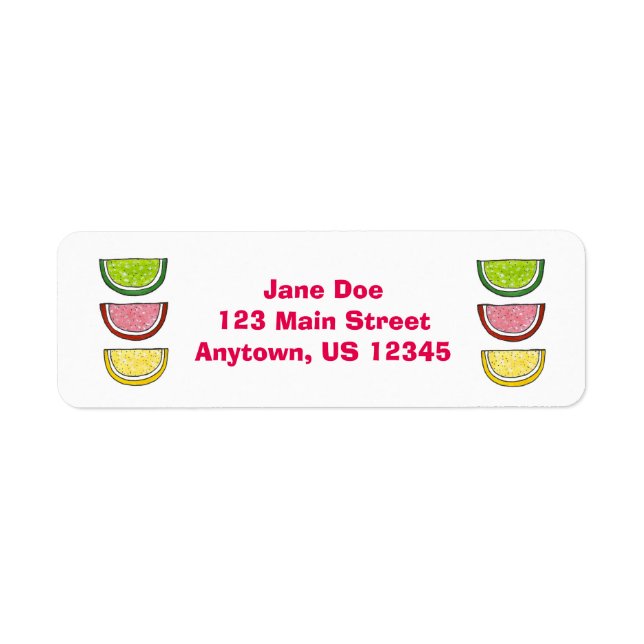 Etiqueta Candy Fruit Slice Slices Sweet Candies Labels (Frente)