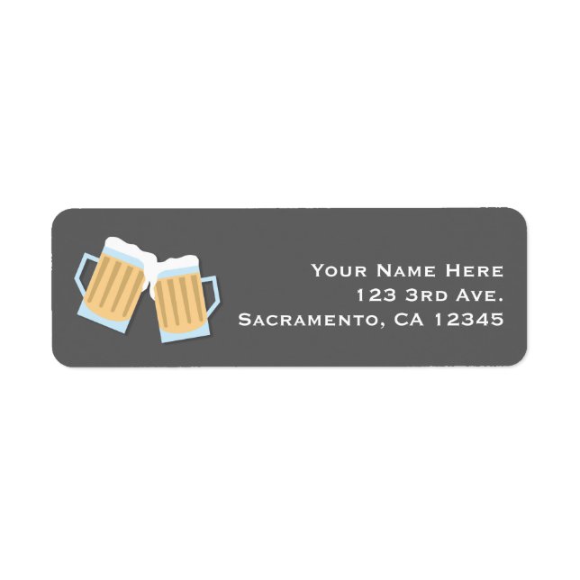 Etiqueta Canecas De Cerveja Há Um Bebê Em Preparação Banho  (Frente)