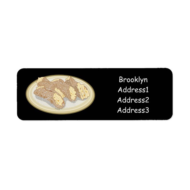 Etiqueta Cannoli cartoon illustration (Frente)