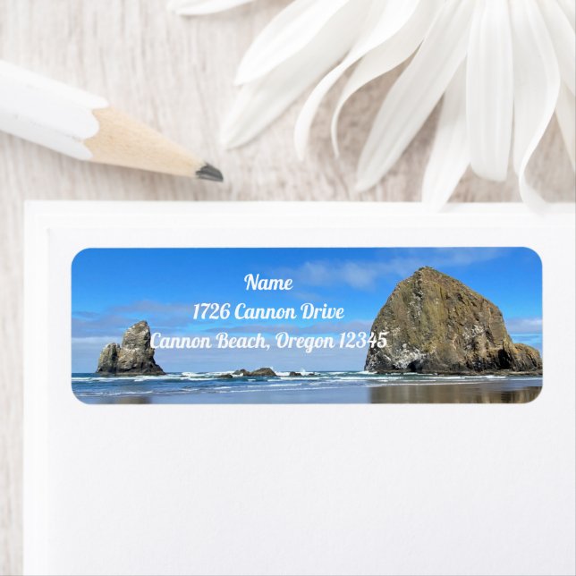 Etiqueta Cannon Beach Oregon Haystack Rock (Insitu)