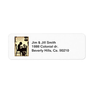 Etiqueta Cantando Senhora Vintage Fairy Poem