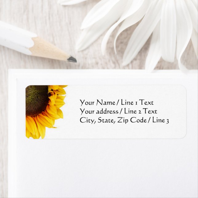 Etiqueta Canto Brilhante Girassol | Endereço de devolução p (Insitu)