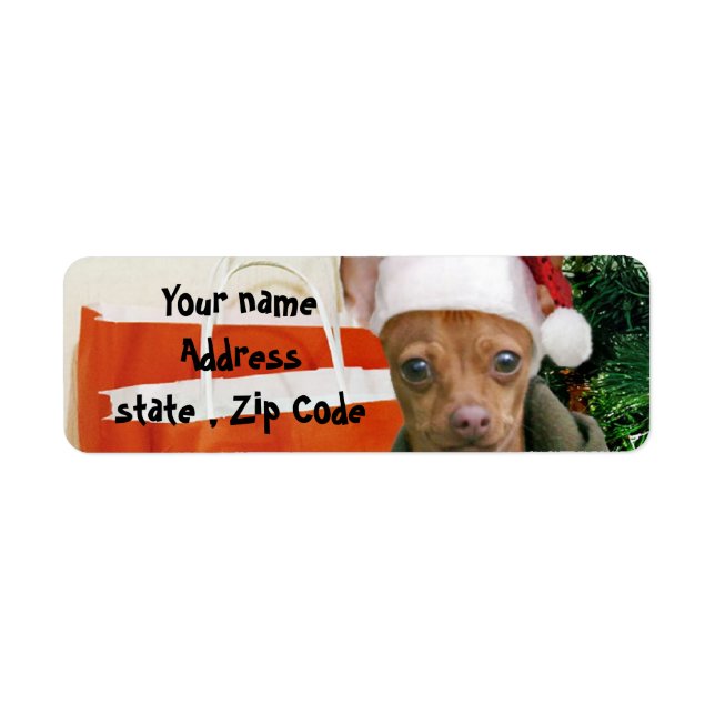 Etiqueta cão chihuahua de Natal (Frente)