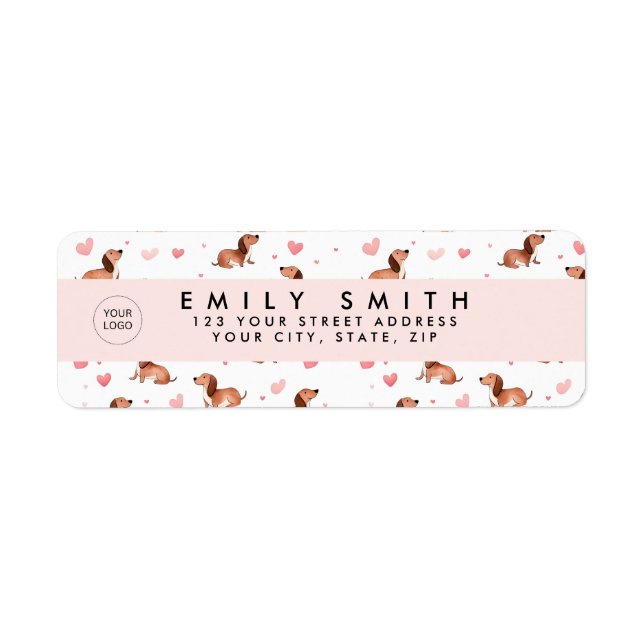 Etiqueta Cão de Dachshund Cute Personalizado (Frente)