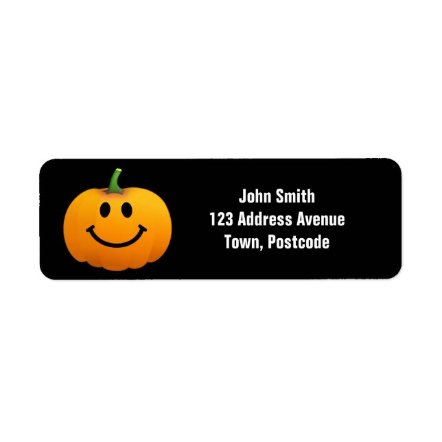 Etiqueta Cara de abóbora do Halloween (Frente)