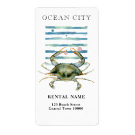 Etiqueta CARANGUEJO Aquarela, CIDADE À BEIRA MAR, CIDADE OC