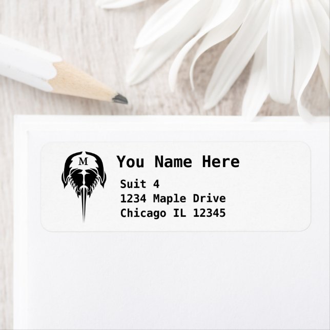 Etiqueta Caranguejo ferradura no estilo da tatuagem tribal (Insitu)