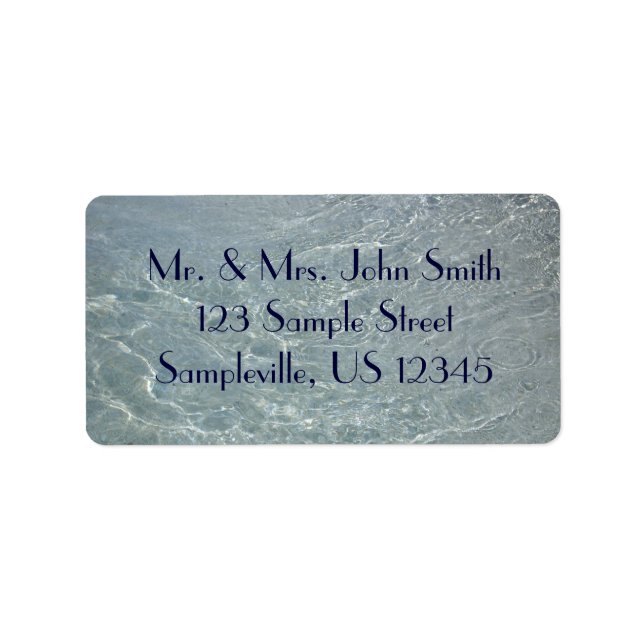 Etiqueta Caribe Água Abstrato Natureza Azul (Frente)