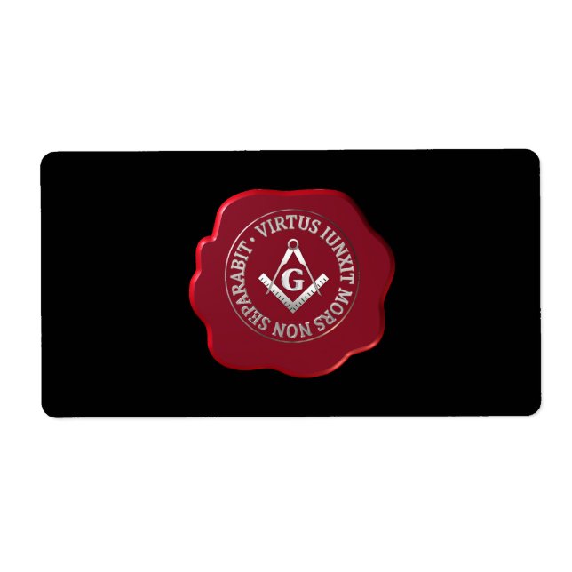 Etiqueta Carimbo de cera maçônica (Frente)