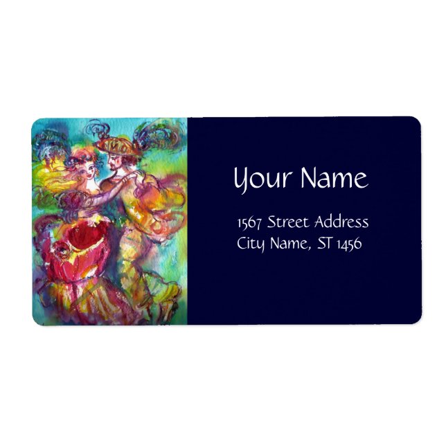 Etiqueta CARNIVAL DANCE Venetian Mascarada Ball (Frente)