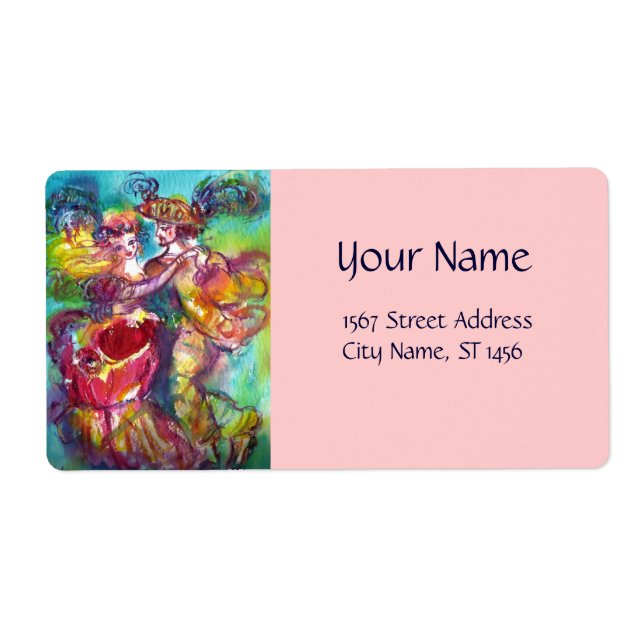 Etiqueta CARNIVAL DANCE Venetian Mascarada Ball (Frente)