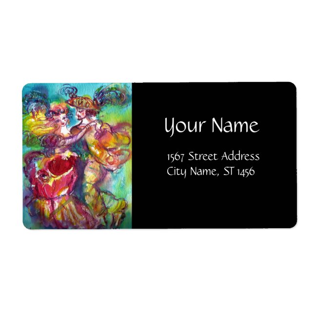 Etiqueta CARNIVAL DANCE Venetian Mascarada Ball (Frente)