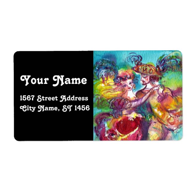 Etiqueta CARNIVAL DANCE Venetian Mascarada Dancers (Frente)