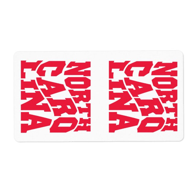 Etiqueta Carolina do Norte (Frente)