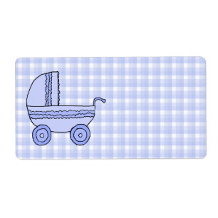 Etiqueta Carrinho de criança de bebê. Luz - azul no teste