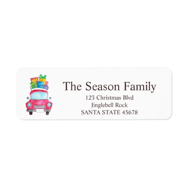 Etiqueta Carro com presentes de Natal (Frente)