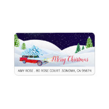 Carro Retro Feliz Natal Na Neve