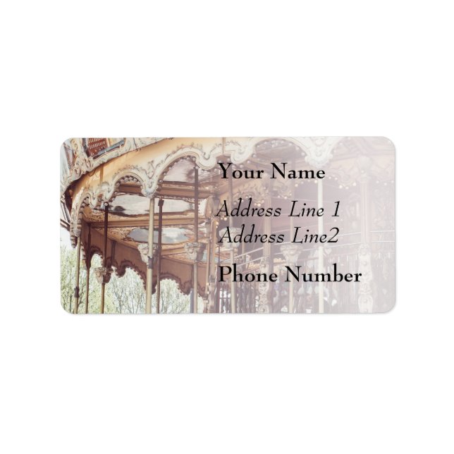 Etiqueta Carrossel Rosa Em Paris, França, Trocadero (Frente)