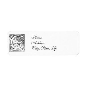 Etiqueta Carta C - Art Nouveau Lady