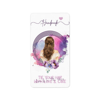 Etiqueta Cartão de Exposição de Clips e Scrunchies Floral B