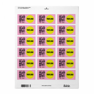 Etiqueta Cartão de Visita QR Code Logo Moderno Rosa Preto E