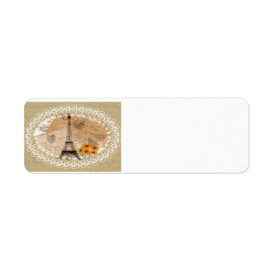 Etiqueta Cartão do francês da torre Eiffel