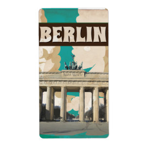Etiqueta Cartaz de Viagem Antigo de Berlim
