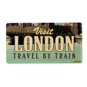 Etiqueta Cartaz vintage Visite Londres