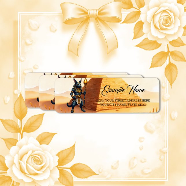 Etiqueta Cartoon Anubis - Deus Egípcio do Pós-Vida (Criador carregado)