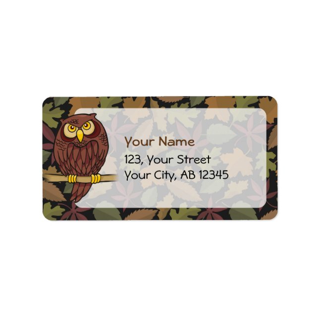 Etiqueta Cartoon de Coruja (Frente)