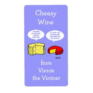 Etiqueta Cartoon de queijo engraçado Rótulos de Vinho Perso