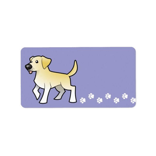Etiqueta Cartoon Labrador Retriever (Frente)