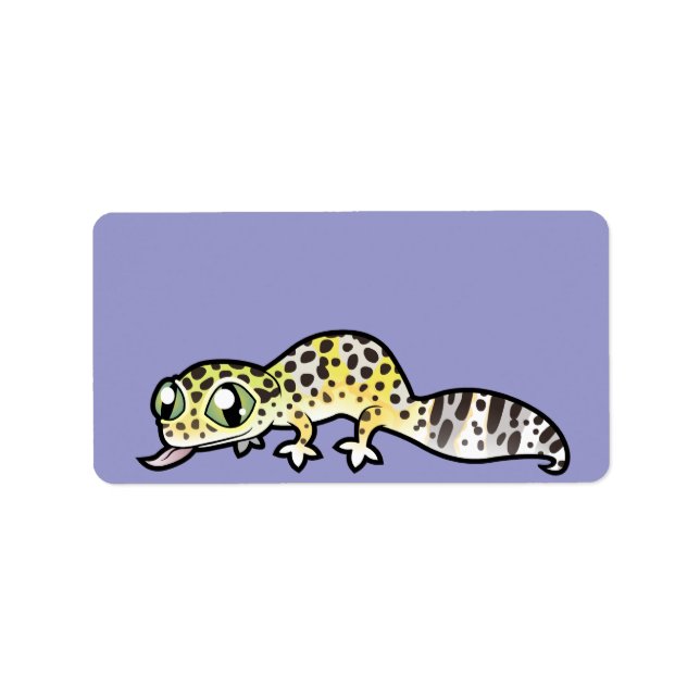 Etiqueta Cartoon Leopard Gecko (Frente)