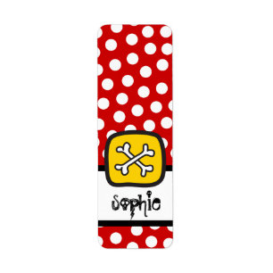 Etiqueta Cartoon Pirate Skull & Bone Kid's Festa de Hallowe
