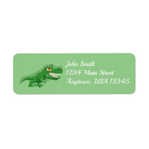 Etiqueta Cartoon T-Rex