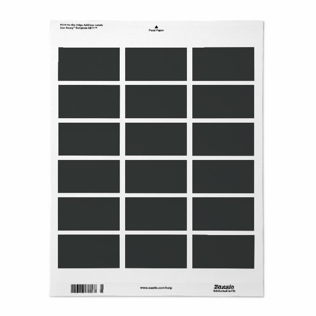 Etiqueta Carvão (cor sólida) (Toda a folha)