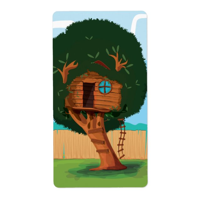 Etiqueta Casa de árvore (Frente)