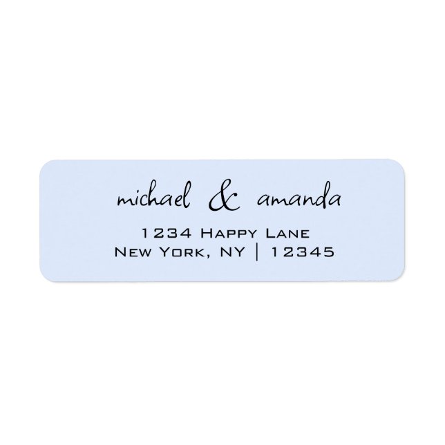 Etiqueta Casais Simples Mínimo Informal Azul Claro (Frente)