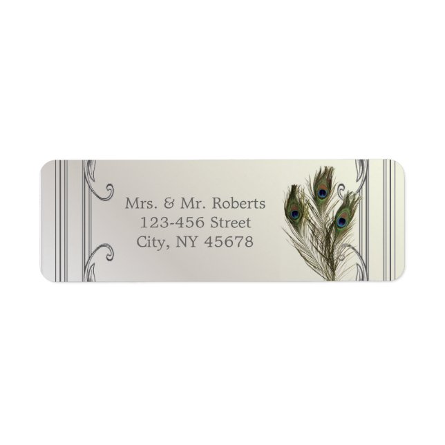 Etiqueta casal de pântano floral elegante (Frente)