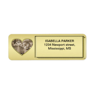 Etiqueta Casal Vintage Romance, homem e mulher, ouro