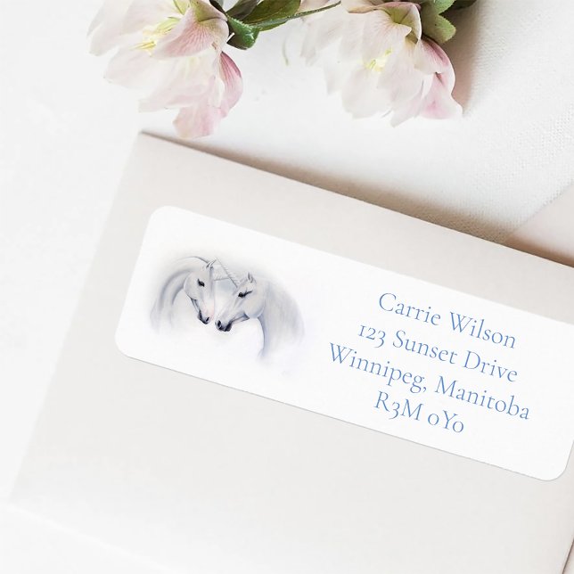 Etiqueta Casal White Unicorns Love (Criador carregado)