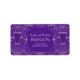 Etiqueta Casamento 1920 Gatsby Excelente Roxo Real