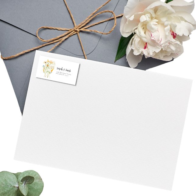 Etiqueta Casamento ao ar livre com primavera Wildflower (Spring Wildflowers Outdoor Wedding Label)