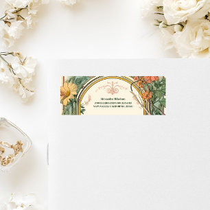 Etiqueta Casamento Art Nouveau Floral Vintage