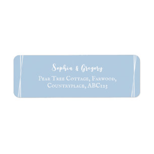 Etiqueta Casamento Azul Claro Personalizado Elegante