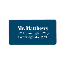 Etiqueta Casamento azul Elegante clássico do Marinho